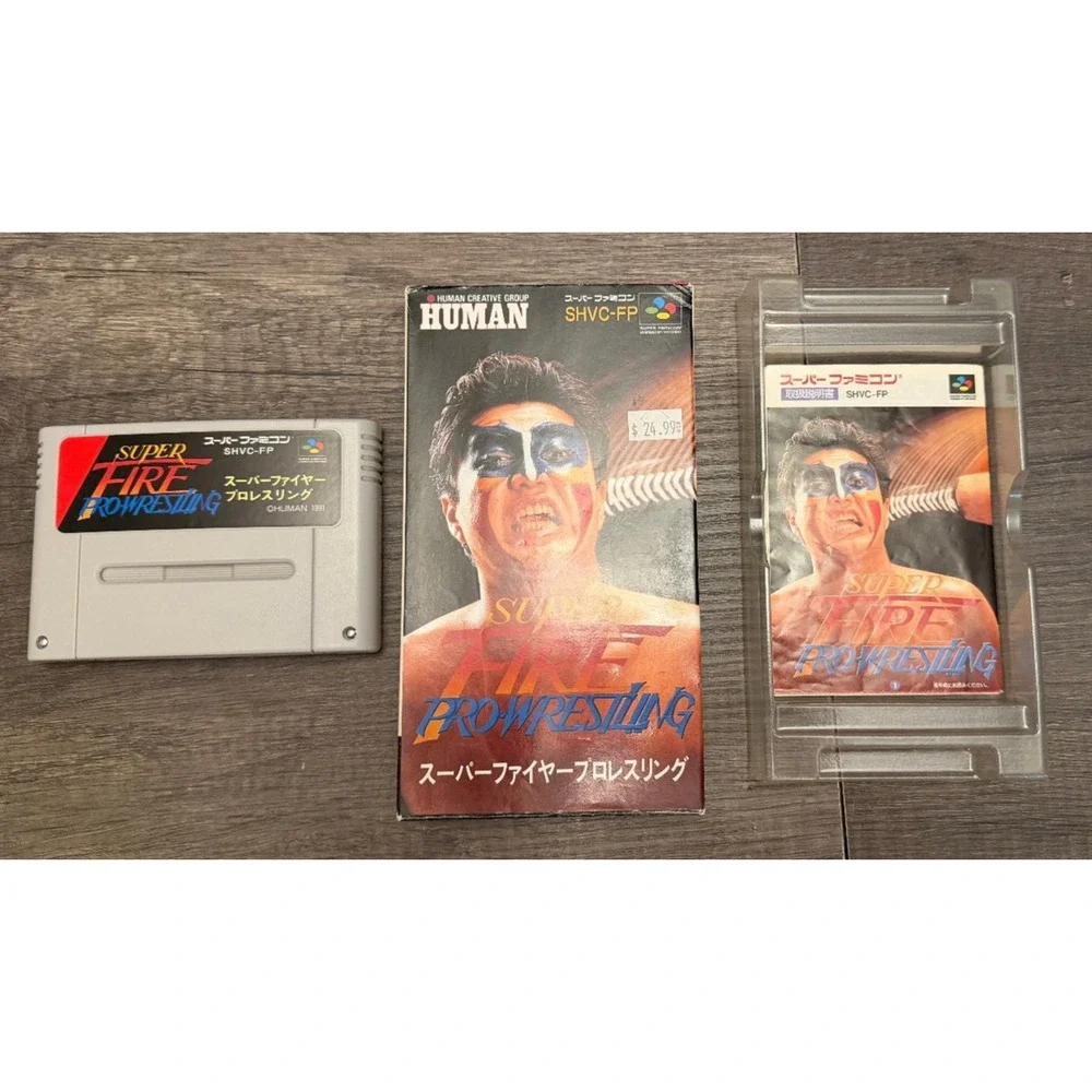 Super Fire Pro Wrestling Nintendo Super Famicom SFC CIB Human SHVC-FP Japan